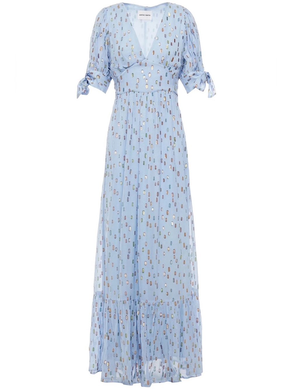 Antik Batik Pale Blue Maxi Dress with Metallic Dot Print